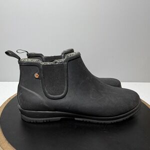 Bogs Boots Womens Size‎ 10 Black Sweetpea Winter Faux Fur Lined Chelsea Rain